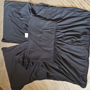 Black Ribbed Wide Leg Jumpsuit Size S NWT